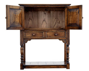 English Carved Oak Gothic Revival Cupboard — thumbnail 10