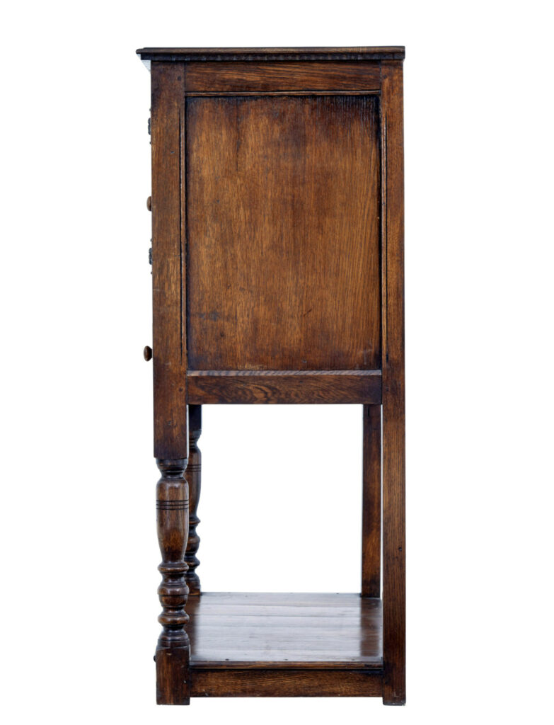 English Carved Oak Gothic Revival Cupboard — image 9