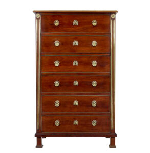 19th Century Mahogany and Brass Tall Chest of Drawers — thumbnail 6