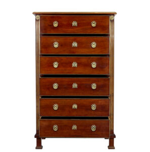 19th Century Mahogany and Brass Tall Chest of Drawers — thumbnail 5