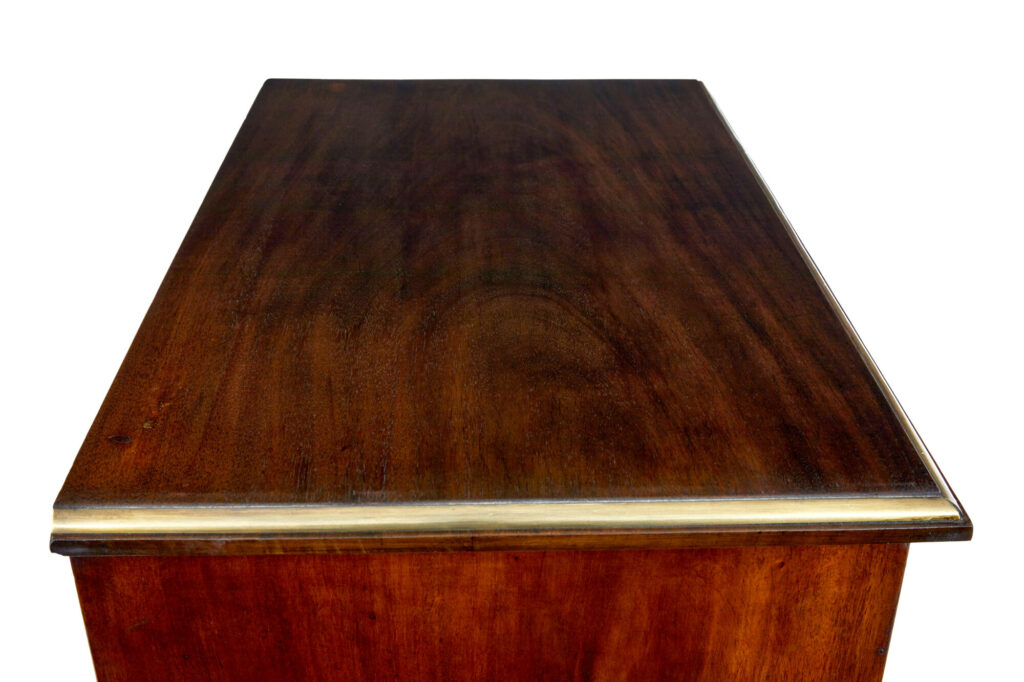 19th Century Mahogany and Brass Tall Chest of Drawers — image 8