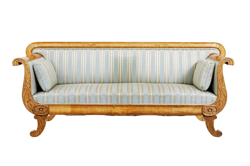 19th Century Swedish Carved Birch Sofa — image 5