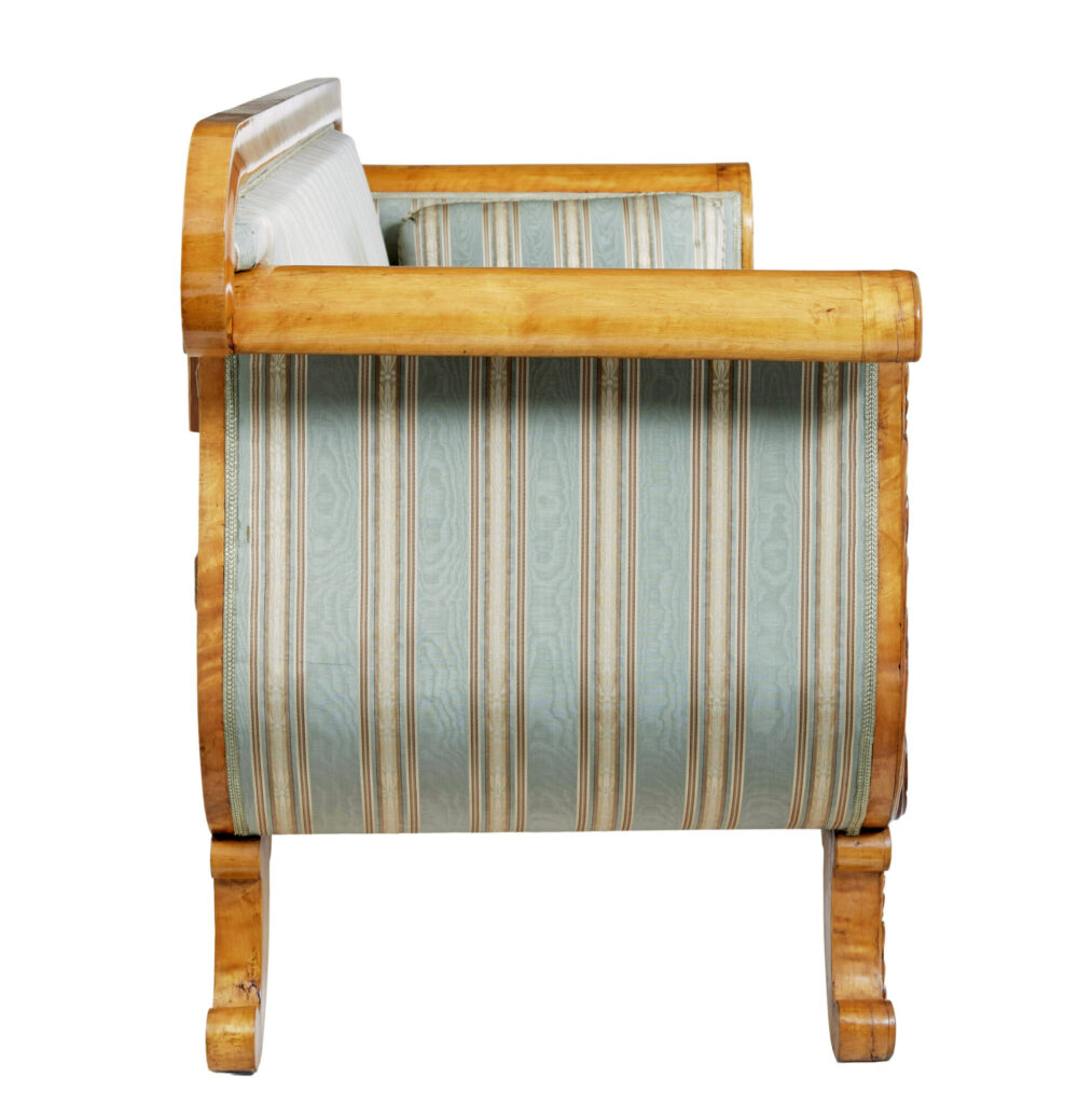 19th Century Swedish Carved Birch Sofa — image 4
