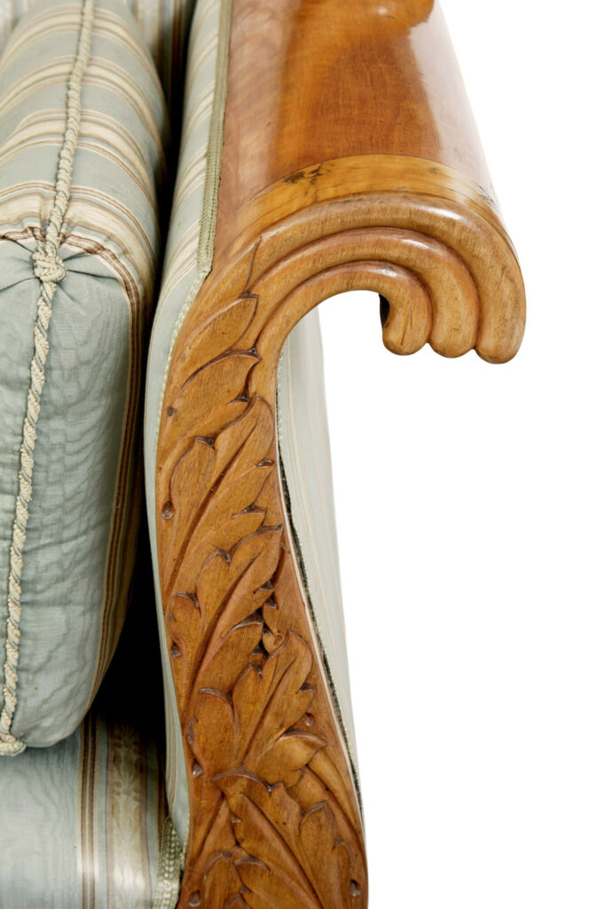 19th Century Swedish Carved Birch Sofa — image 10