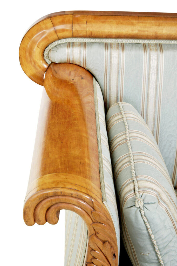 19th Century Swedish Carved Birch Sofa — image 8