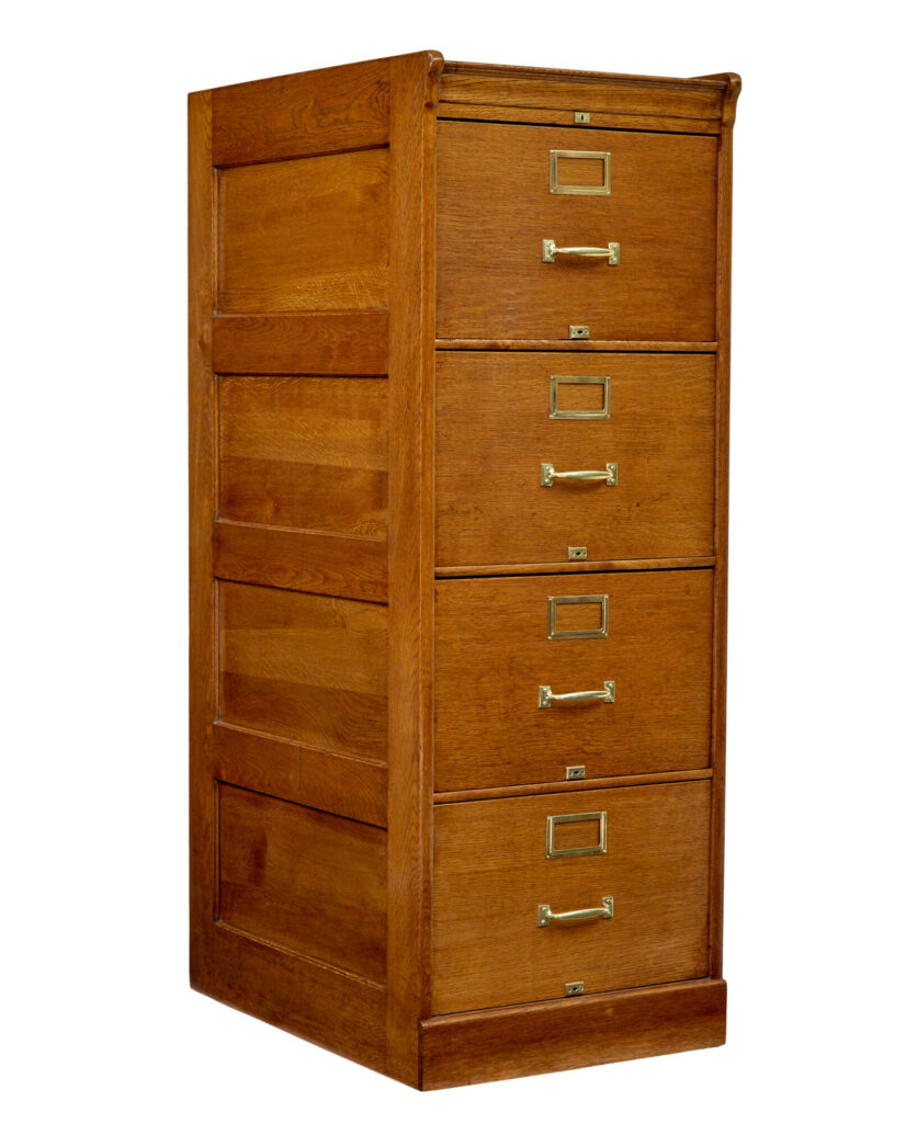 Mid Century Scandinavian Oak Filing Cabinet