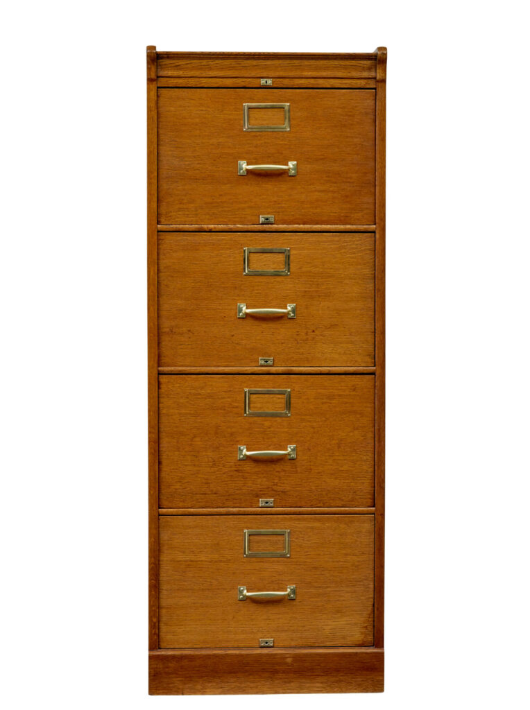 Mid Century Scandinavian Oak Filing Cabinet — image 8