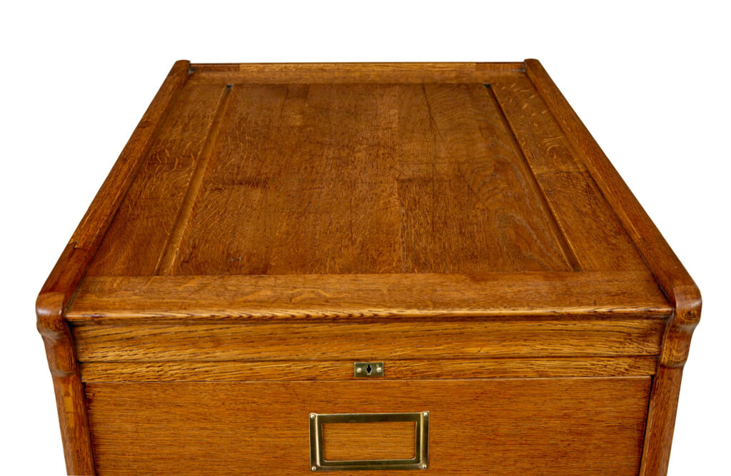 Mid Century Scandinavian Oak Filing Cabinet — image 4