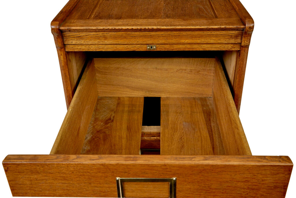 Mid Century Scandinavian Oak Filing Cabinet — image 2
