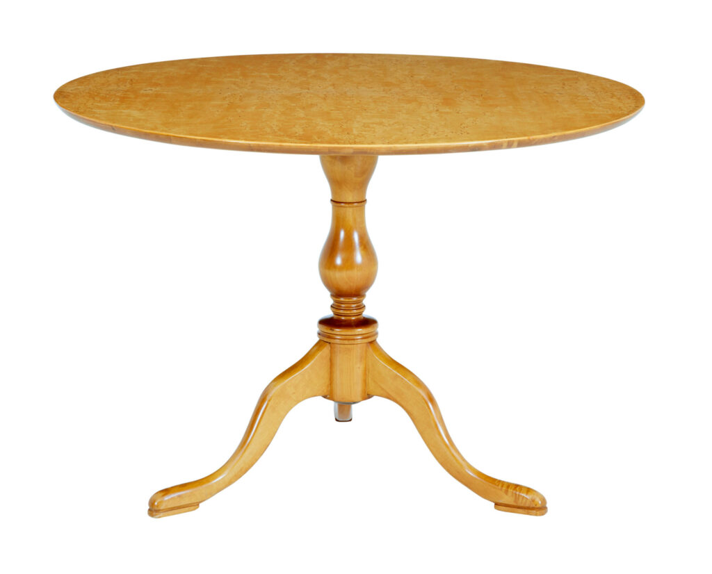 Swedish Mid Century Circular Birch Occasional Table — image 6