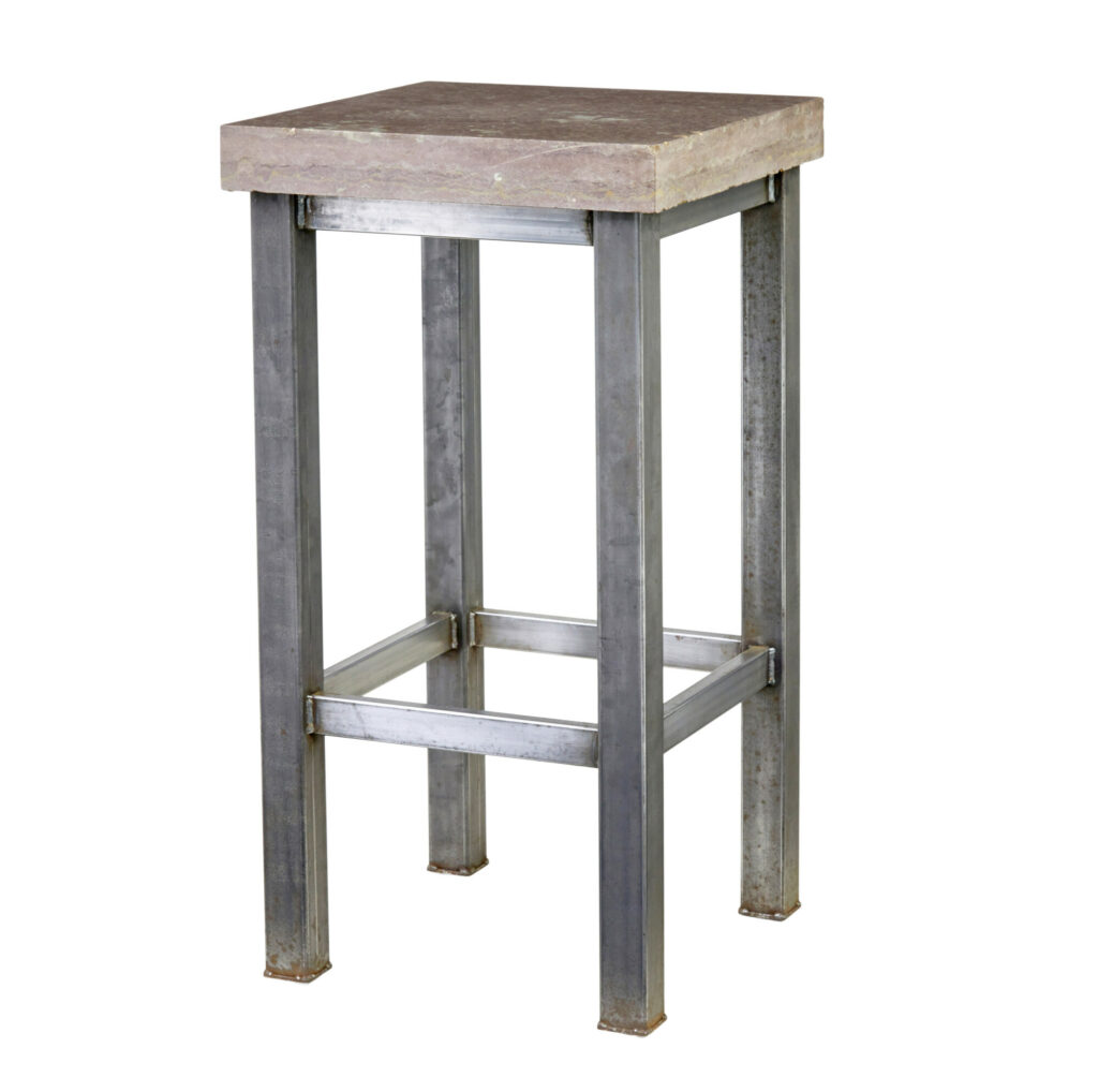 20th Century Tubular Steel Lamp Table with Marble Top