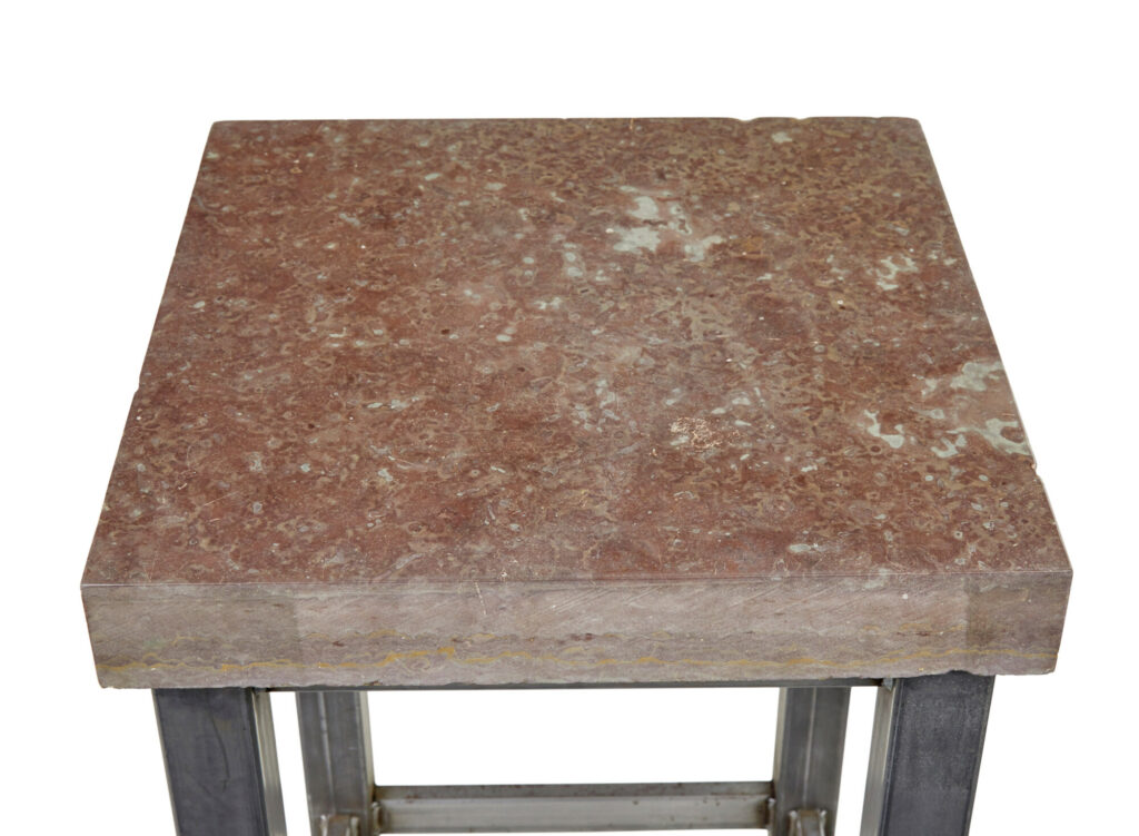 20th Century Tubular Steel Lamp Table with Marble Top — image 3
