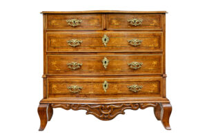 Early 19th Century Swedish Baroque Oak Inlaid Chest of Drawers — thumbnail 11