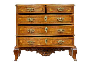Early 19th Century Swedish Baroque Oak Inlaid Chest of Drawers — thumbnail 10