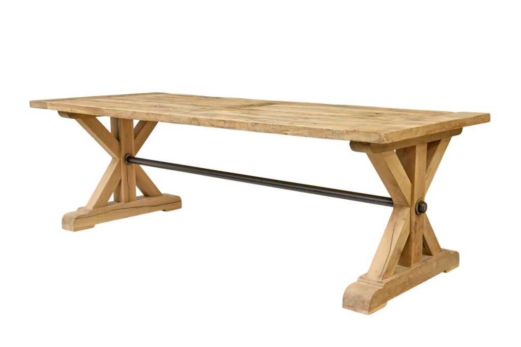 Large Solid Handmade Oak X Frame Dining Table — image 2