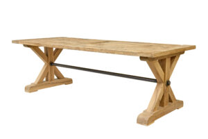 Large Solid Handmade Oak X Frame Dining Table — thumbnail 2