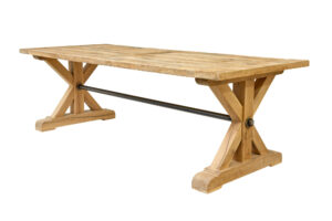 LARGE SOLID HANDMADE OAK X FRAME DINING TABLE