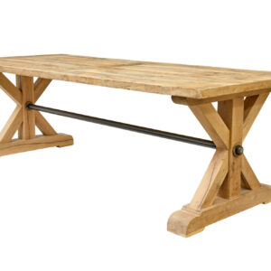 LARGE SOLID HANDMADE OAK X FRAME DINING TABLE