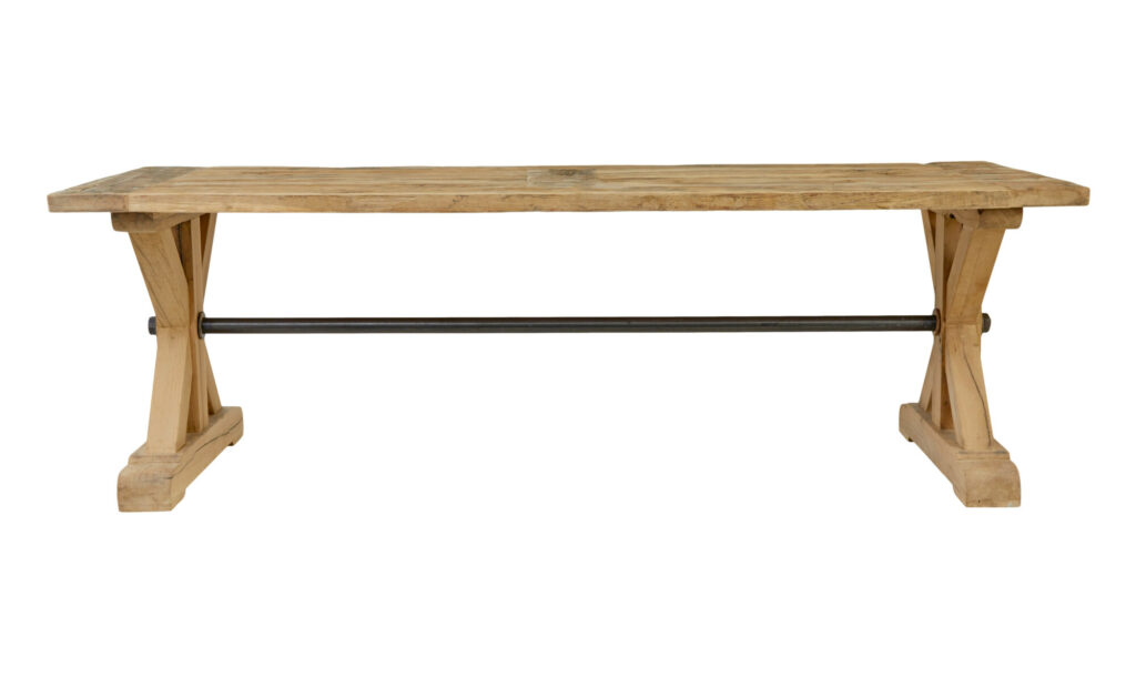 Large Solid Handmade Oak X Frame Dining Table — image 11