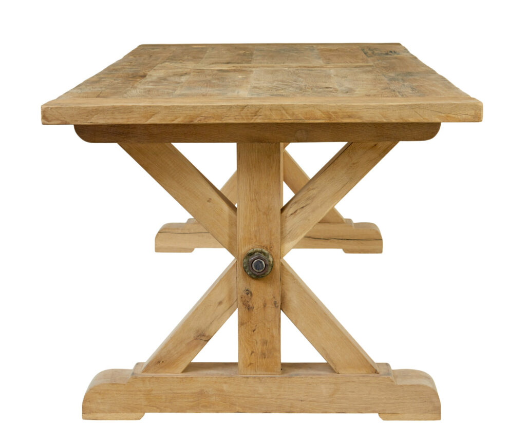 Large Solid Handmade Oak X Frame Dining Table — image 10