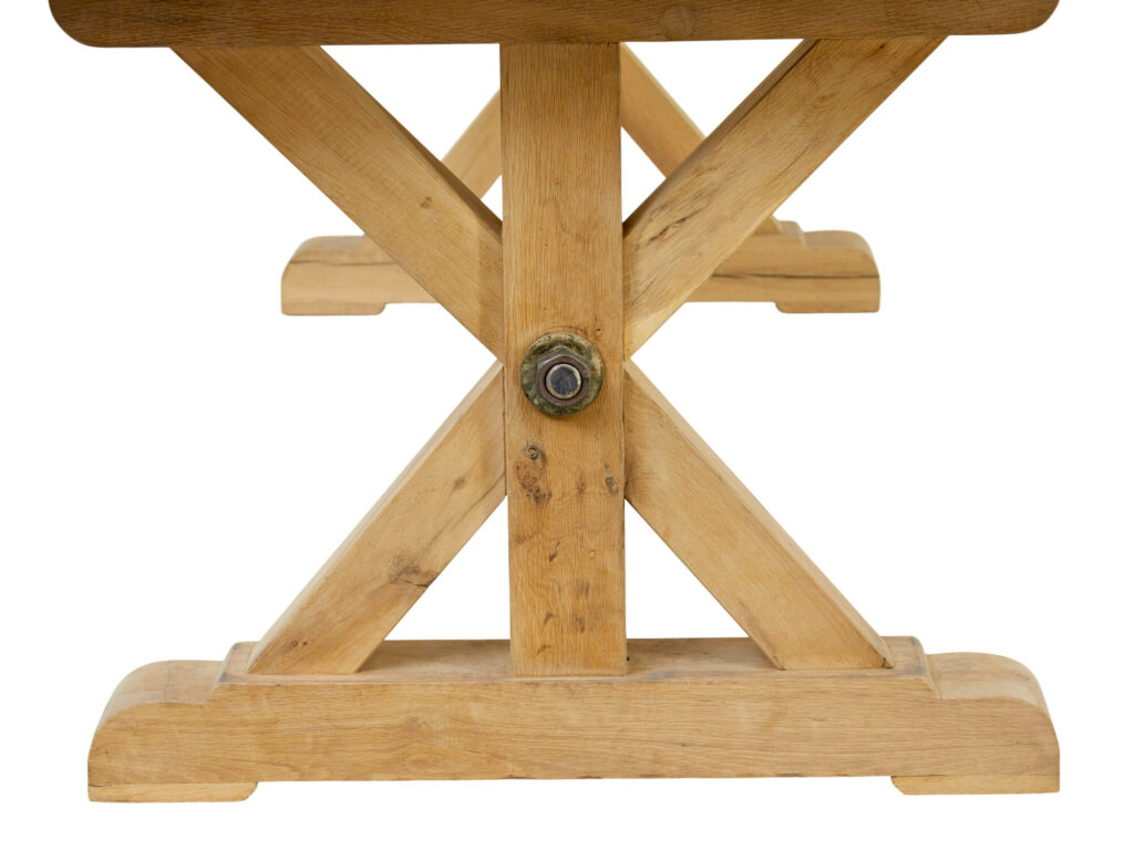 Large Solid Handmade Oak X Frame Dining Table — image 9