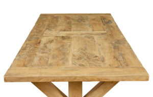 Large Solid Handmade Oak X Frame Dining Table — thumbnail 8