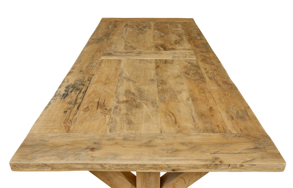Large Solid Handmade Oak X Frame Dining Table — image 4