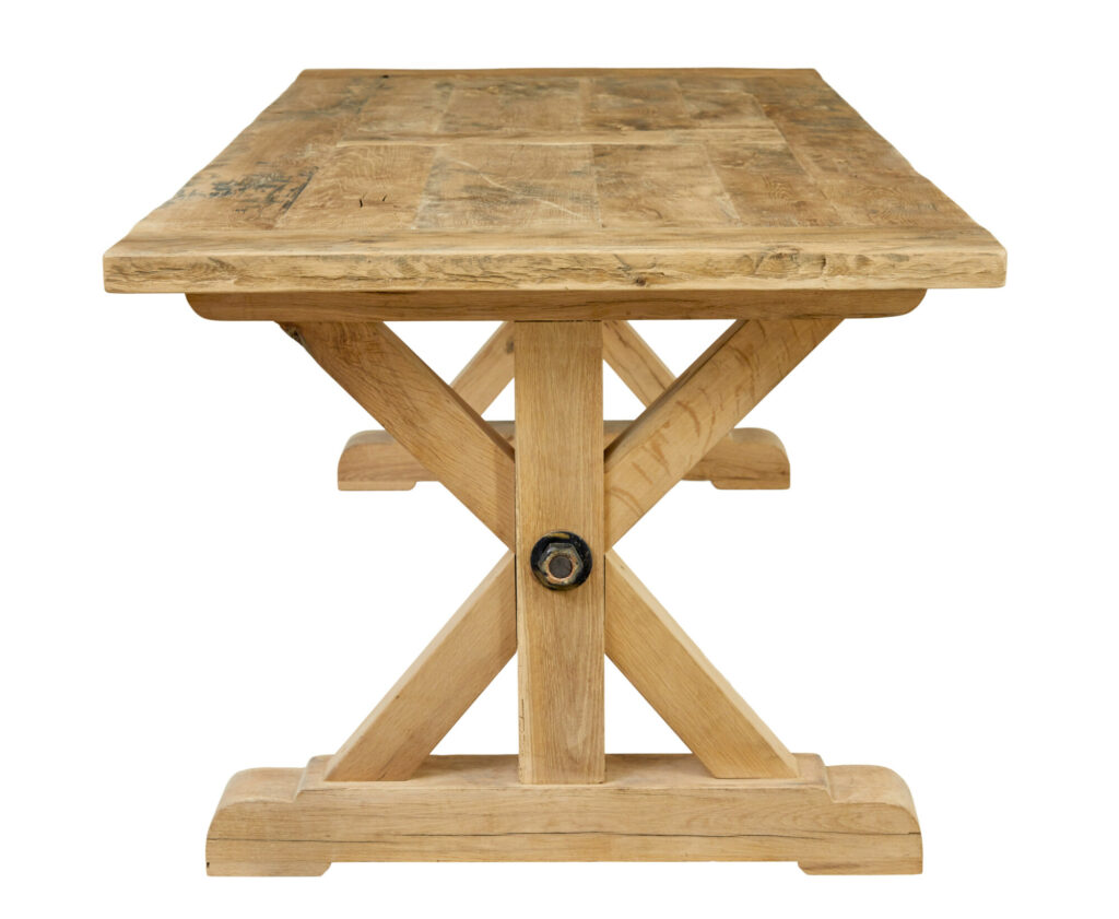 Large Solid Handmade Oak X Frame Dining Table — image 3