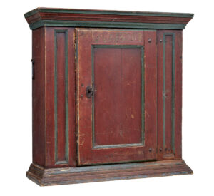 MID 19TH CENTURY HAND PAINTED FOLK ART CUPBOARD