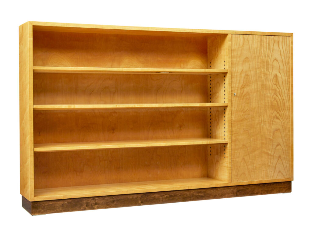 Swedish Mid Century Elm Open Bookcase