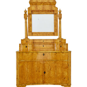 EARLY 19TH CENTURY BIRCH BIEDERMEIER VANITY CHEST OF DRAWERS