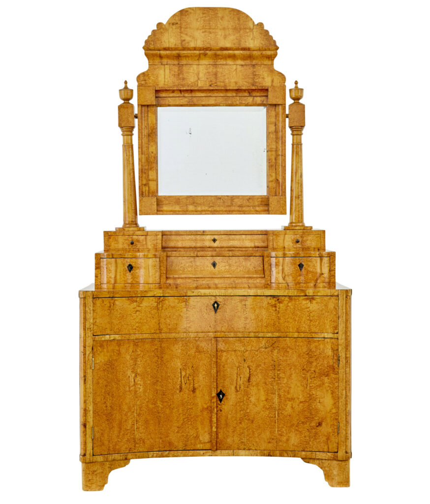 Early 19th Century Birch Biedermeier Vanity Chest of Drawers