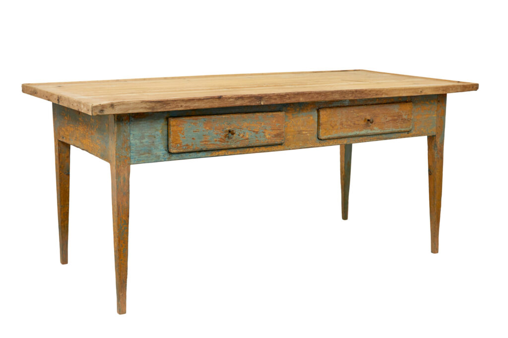 Mid 19th Century Original Paint Swedish Pine Bakers Table — image 1