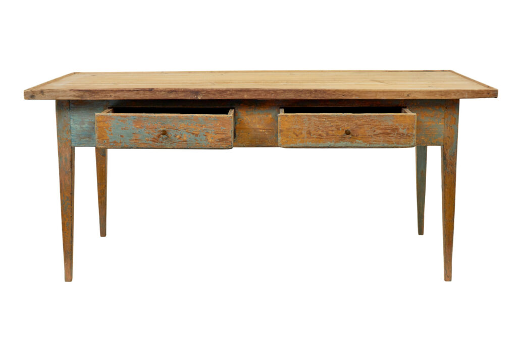 Mid 19th Century Original Paint Swedish Pine Bakers Table — image 8