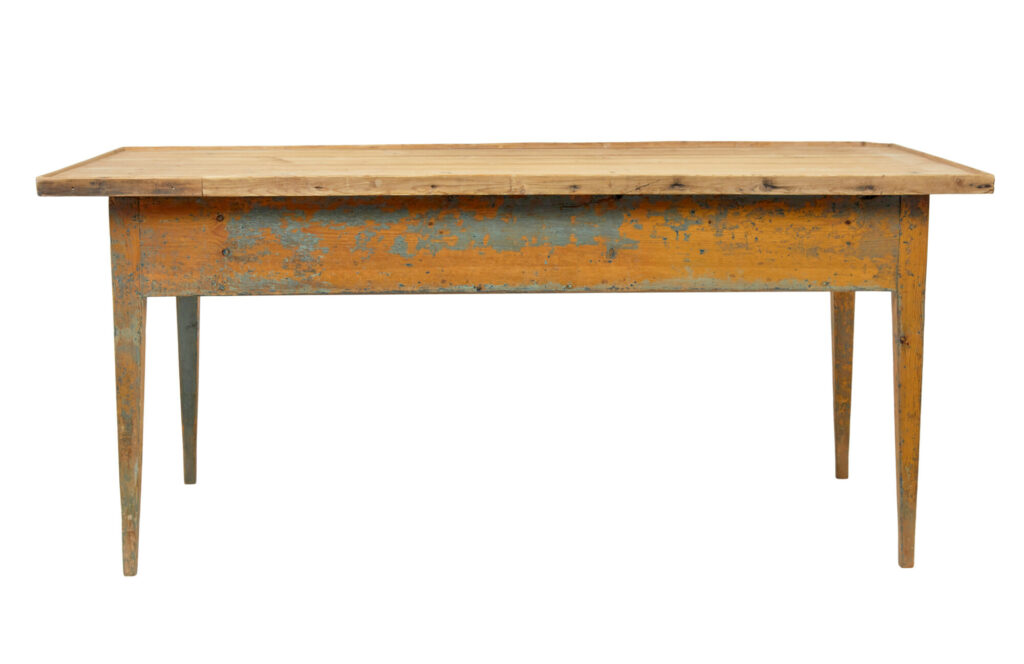 Mid 19th Century Original Paint Swedish Pine Bakers Table — image 6