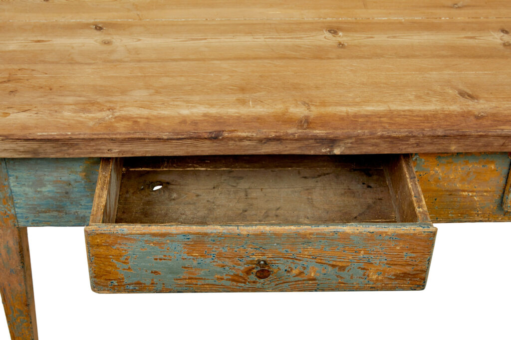Mid 19th Century Original Paint Swedish Pine Bakers Table — image 2