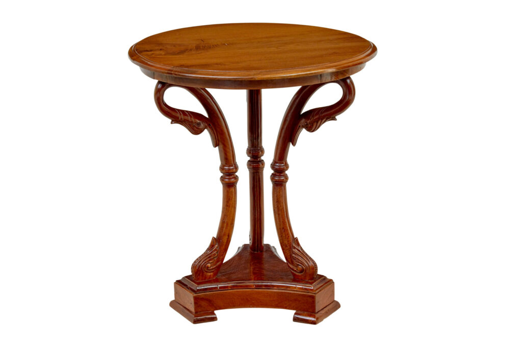 Early 20th Century Carved Teak Side Table — image 3