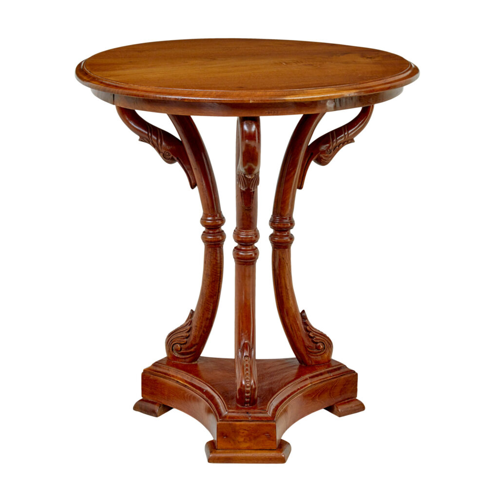 Early 20th Century Carved Teak Side Table — image 2
