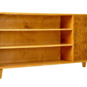 SCANDINAVIAN ELM AND BURR LOW OPEN BOOKCASE