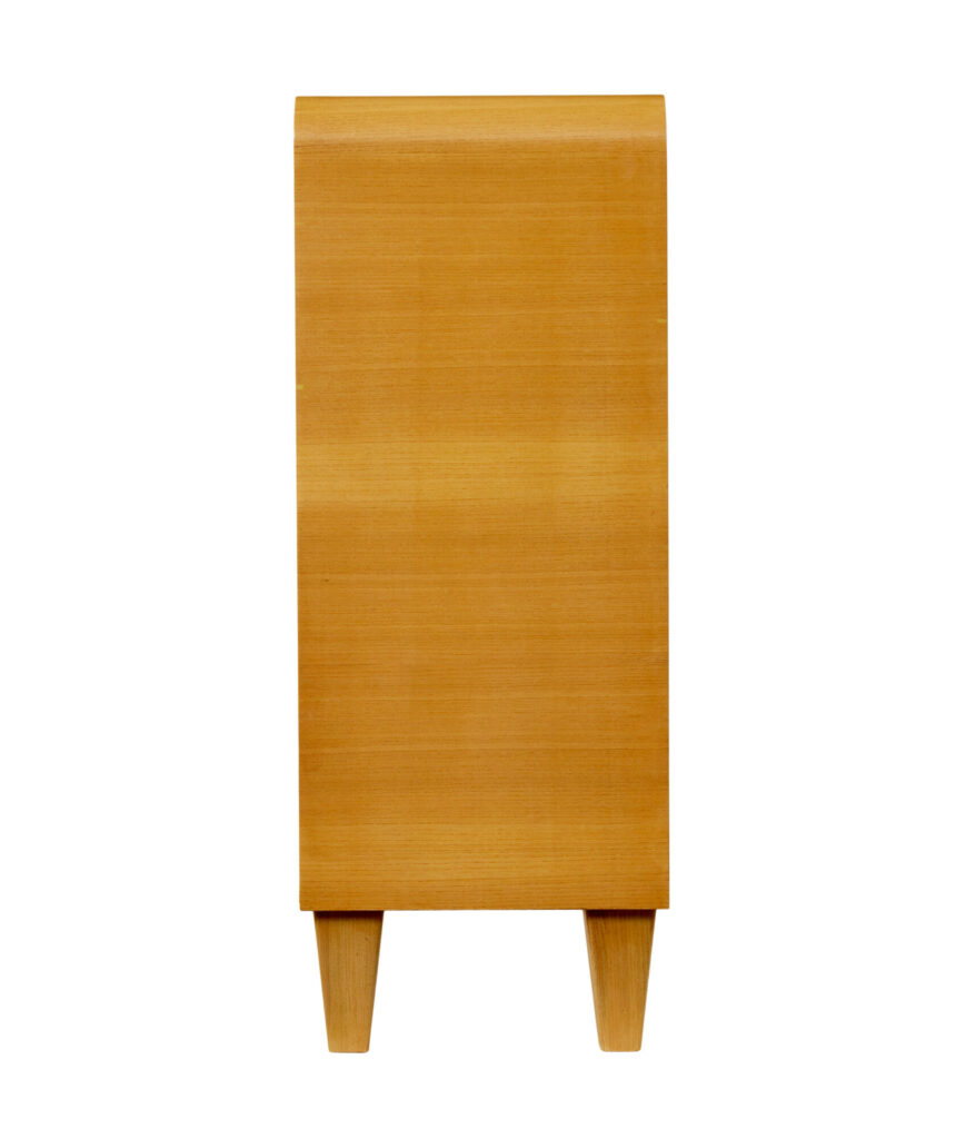 Scandinavian Elm and Burr Low Open Bookcase — image 6