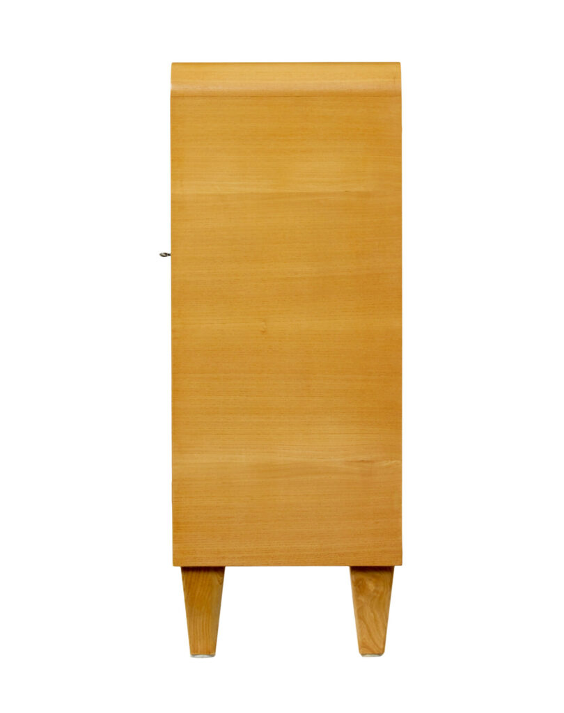 Scandinavian Elm and Burr Low Open Bookcase — image 4