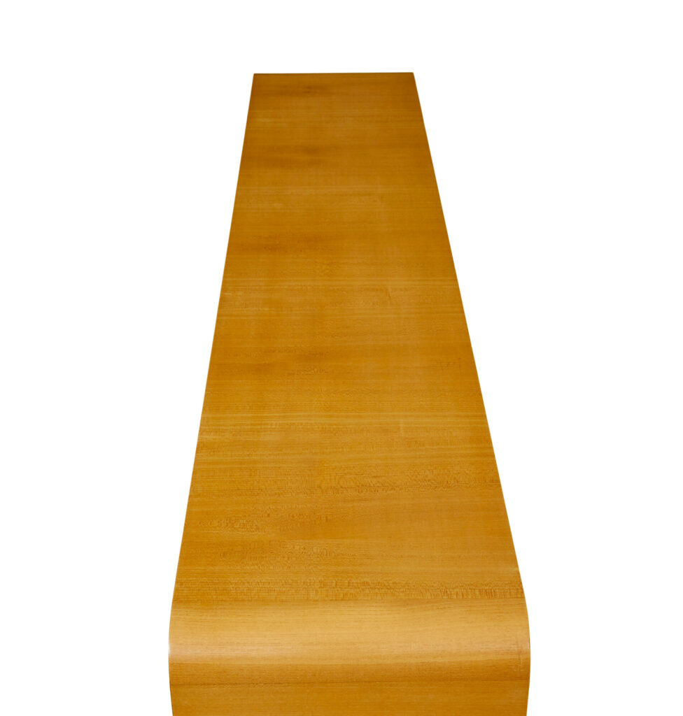 Scandinavian Elm and Burr Low Open Bookcase — image 3