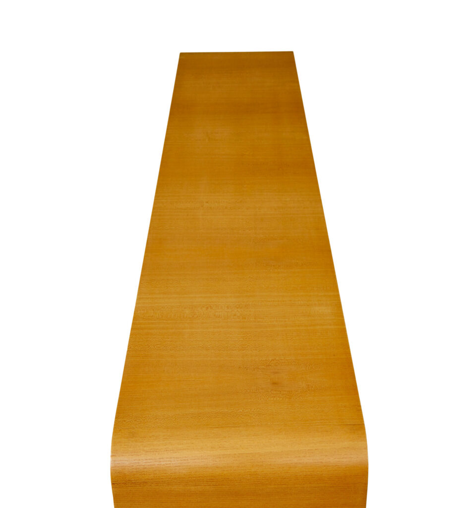 Scandinavian Elm and Burr Low Open Bookcase — image 2