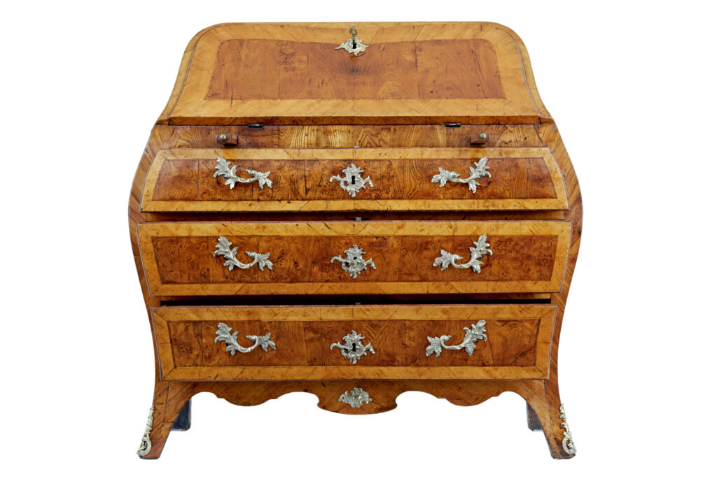 Rococo 18th Century Yew and Elm Bureau Desk — image 5