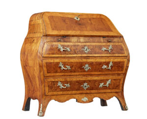 ROCOCO 18TH CENTURY YEW AND ELM BUREAU DESK