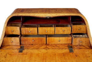 Rococo 18th Century Yew and Elm Bureau Desk — thumbnail 11