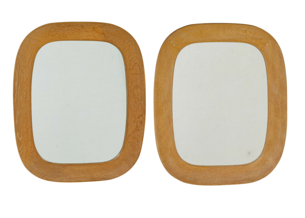 PAIR OF MID CENTURY OAK SWEDISH MIRRORS BY FRÖSEKE NYBROFABRIKE