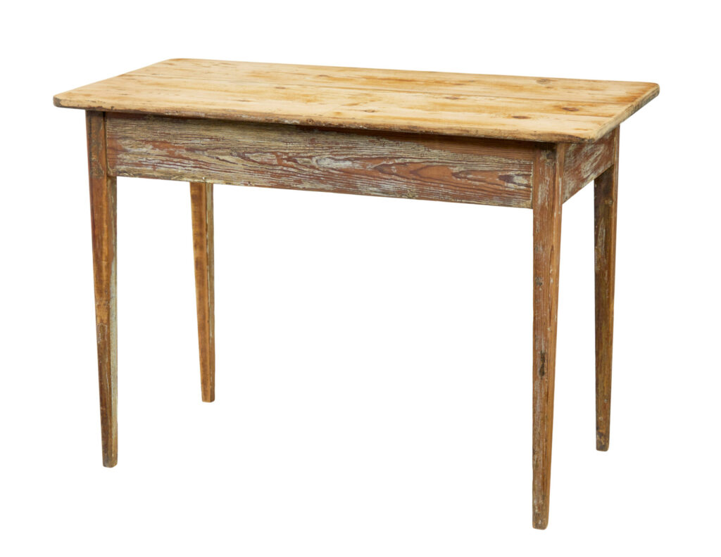 19TH CENTURY SWEDISH SCRAPED PINE SIDE TABLE
