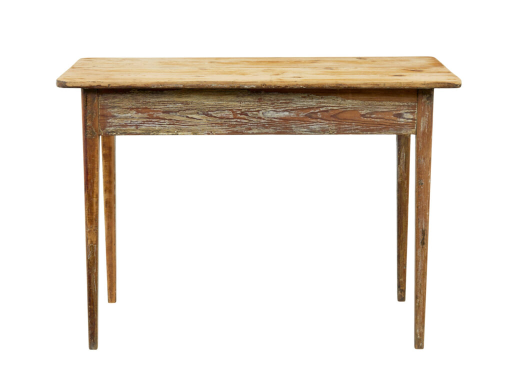 19th Century Swedish Scraped Pine Side Table — image 7