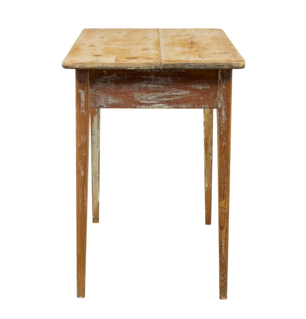 19th Century Swedish Scraped Pine Side Table — image 6